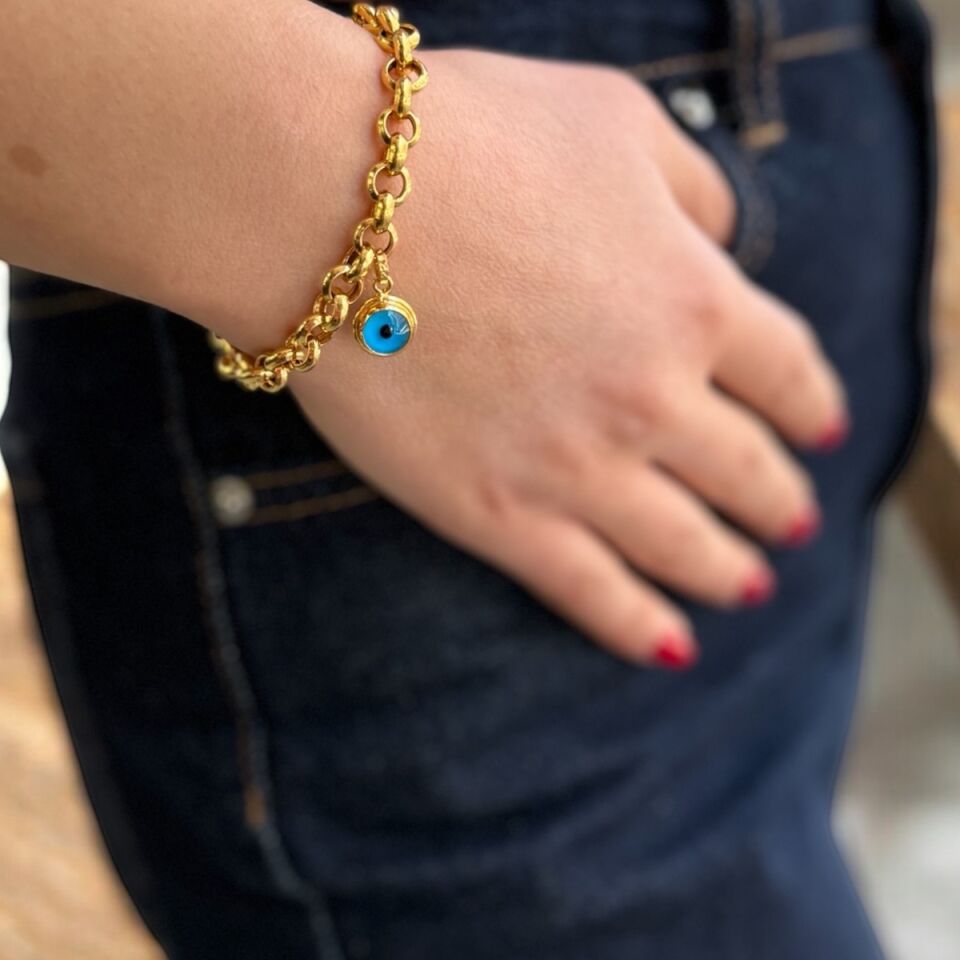 22 AYAR NAZAR BONCUKLU ALTIN BİLEKLİK