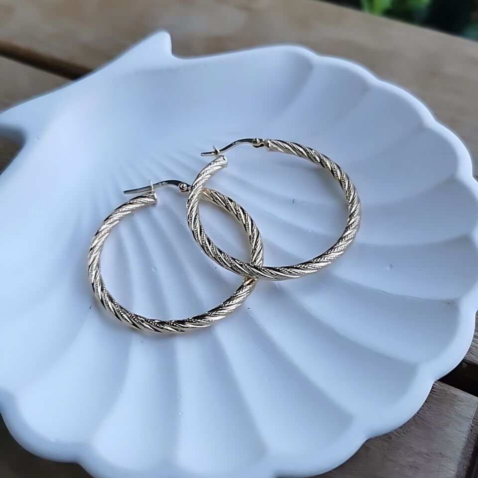 14 AYAR BURGU MODEL BÜYÜK HALKA KÜPE