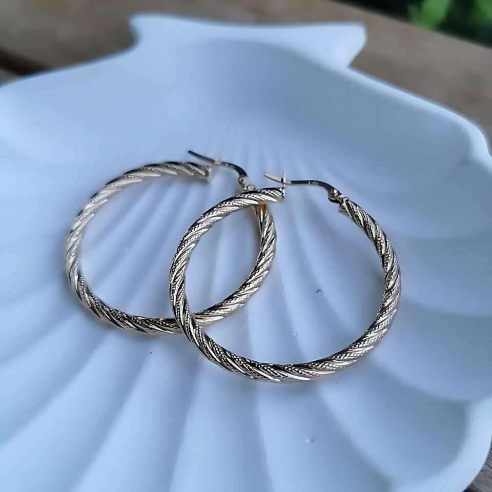 14 AYAR BURGU MODEL BÜYÜK HALKA KÜPE