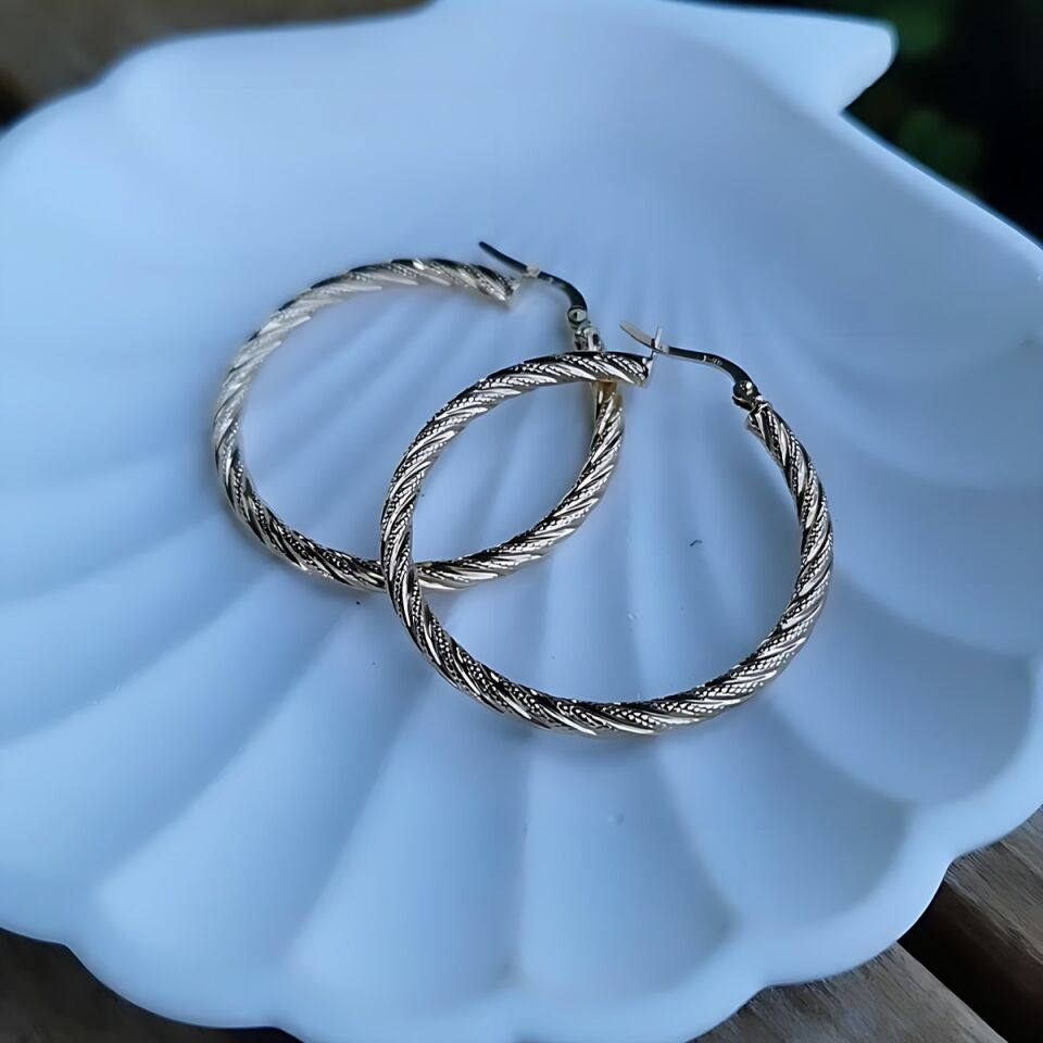 14 AYAR BURGU MODEL BÜYÜK HALKA KÜPE