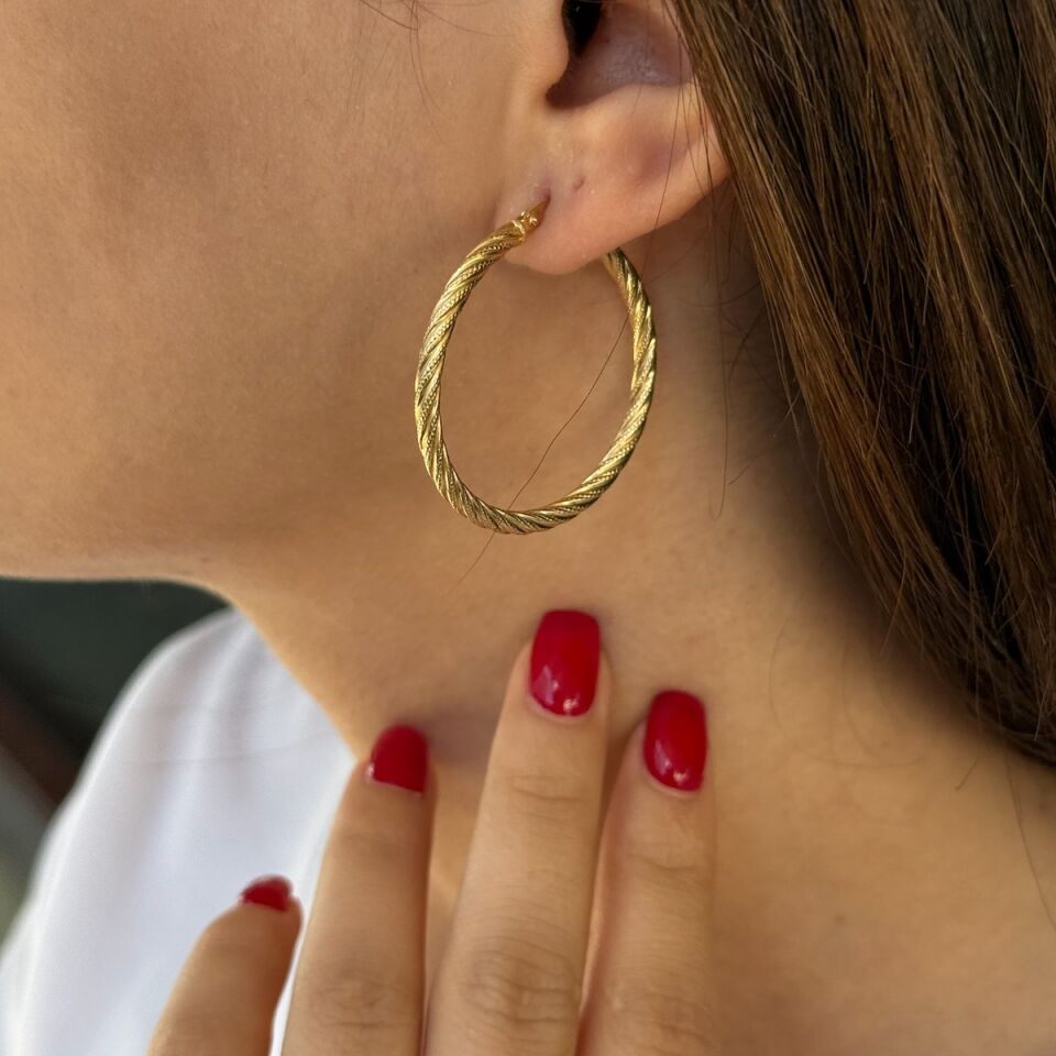 14 AYAR BURGU MODEL BÜYÜK HALKA KÜPE