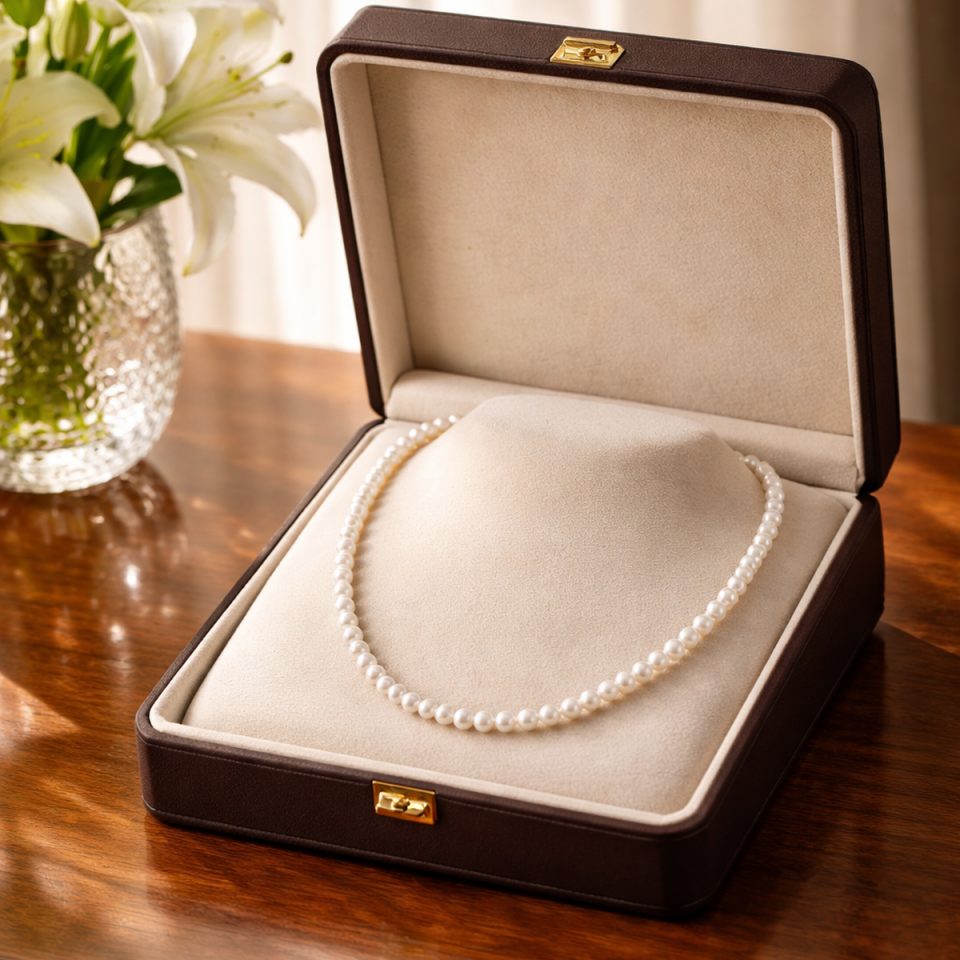 925 AYAR 5MM DİZİ İNCİ KOLYE