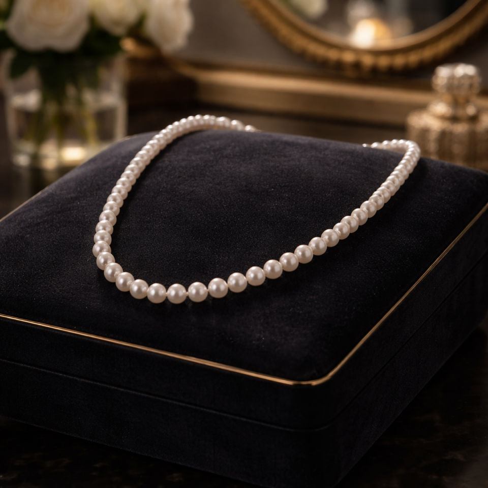 925 AYAR 5MM DİZİ İNCİ KOLYE