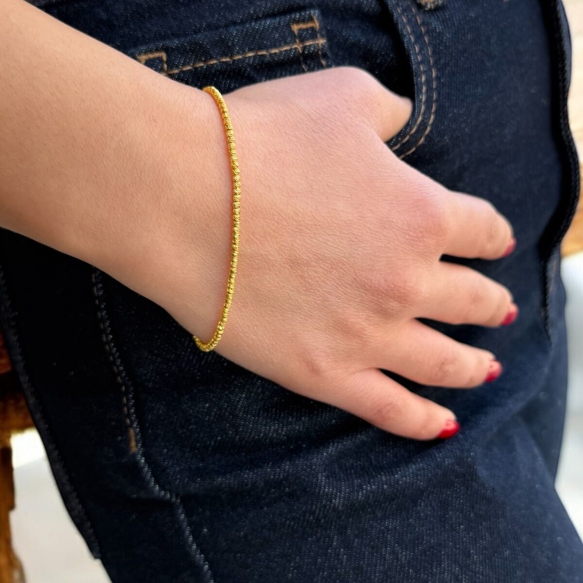 22 AYAR İTALYAN DORİKA TOPLU ALTIN BİLEKLİK