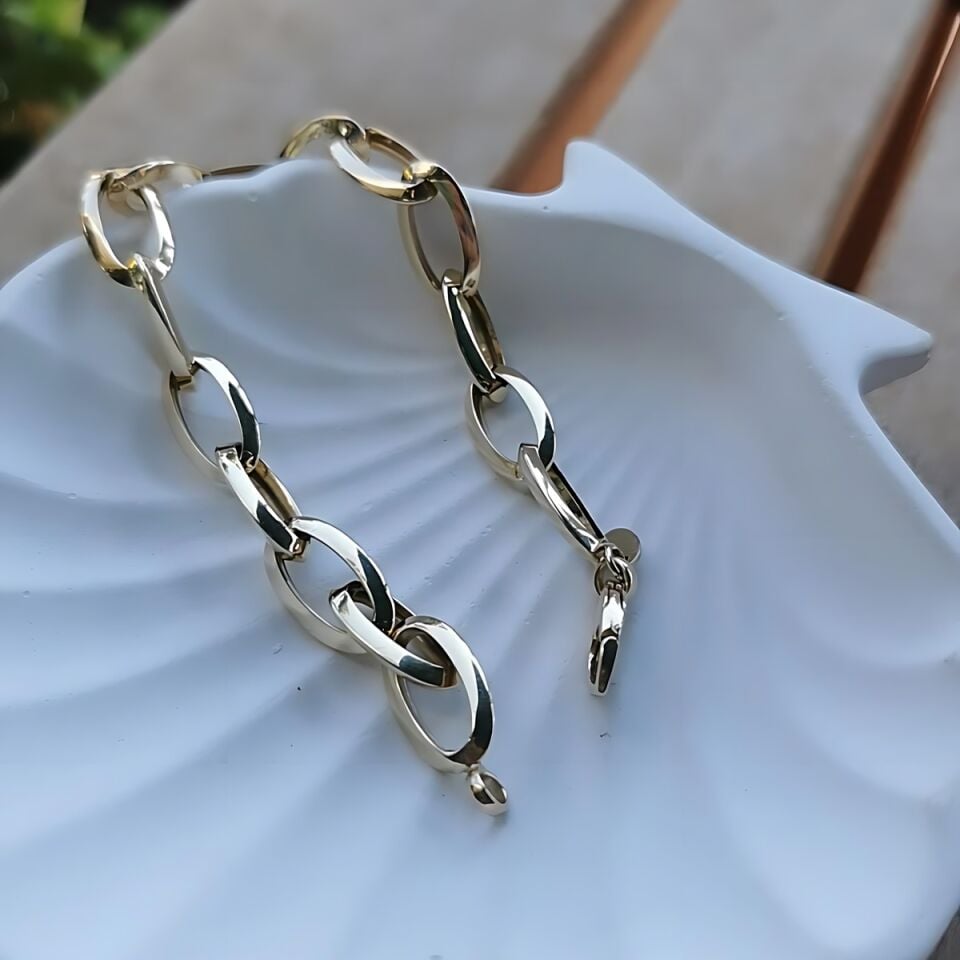 14 Ayar İtalyan Oval Ataç Altin Bileklik