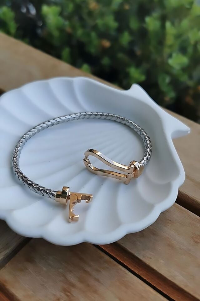 14 AYAR BEYAZ VE ROSE ALTINDAN OLUŞAN İTALYAN BİLEKLİK