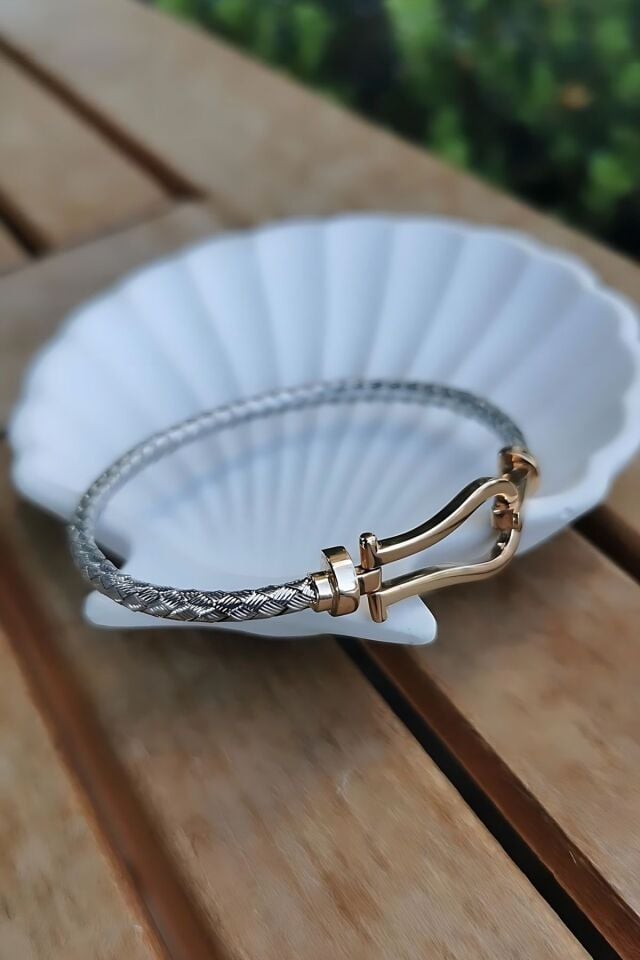 14 AYAR BEYAZ VE ROSE ALTINDAN OLUŞAN İTALYAN BİLEKLİK