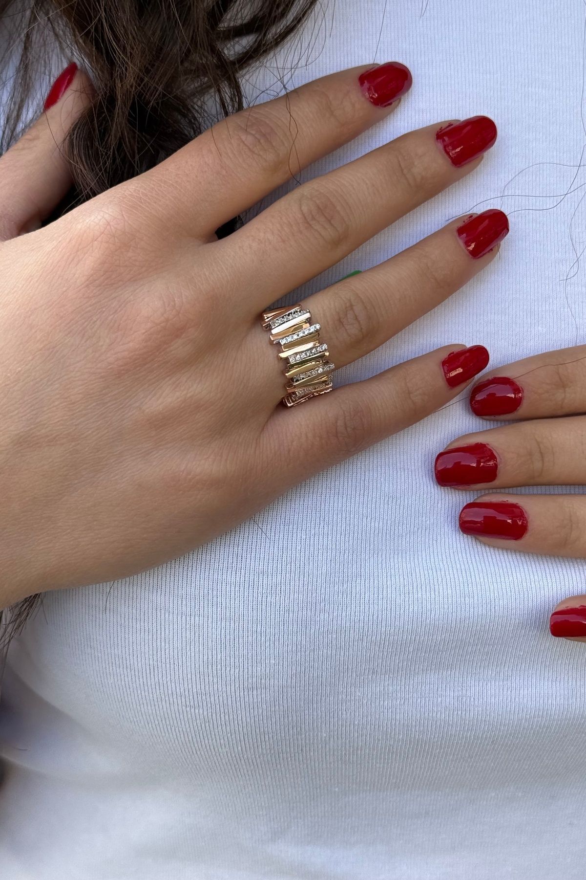 925 AYAR ROSE RENGİ İTALYAN GÜMÜŞ YÜZÜK 15