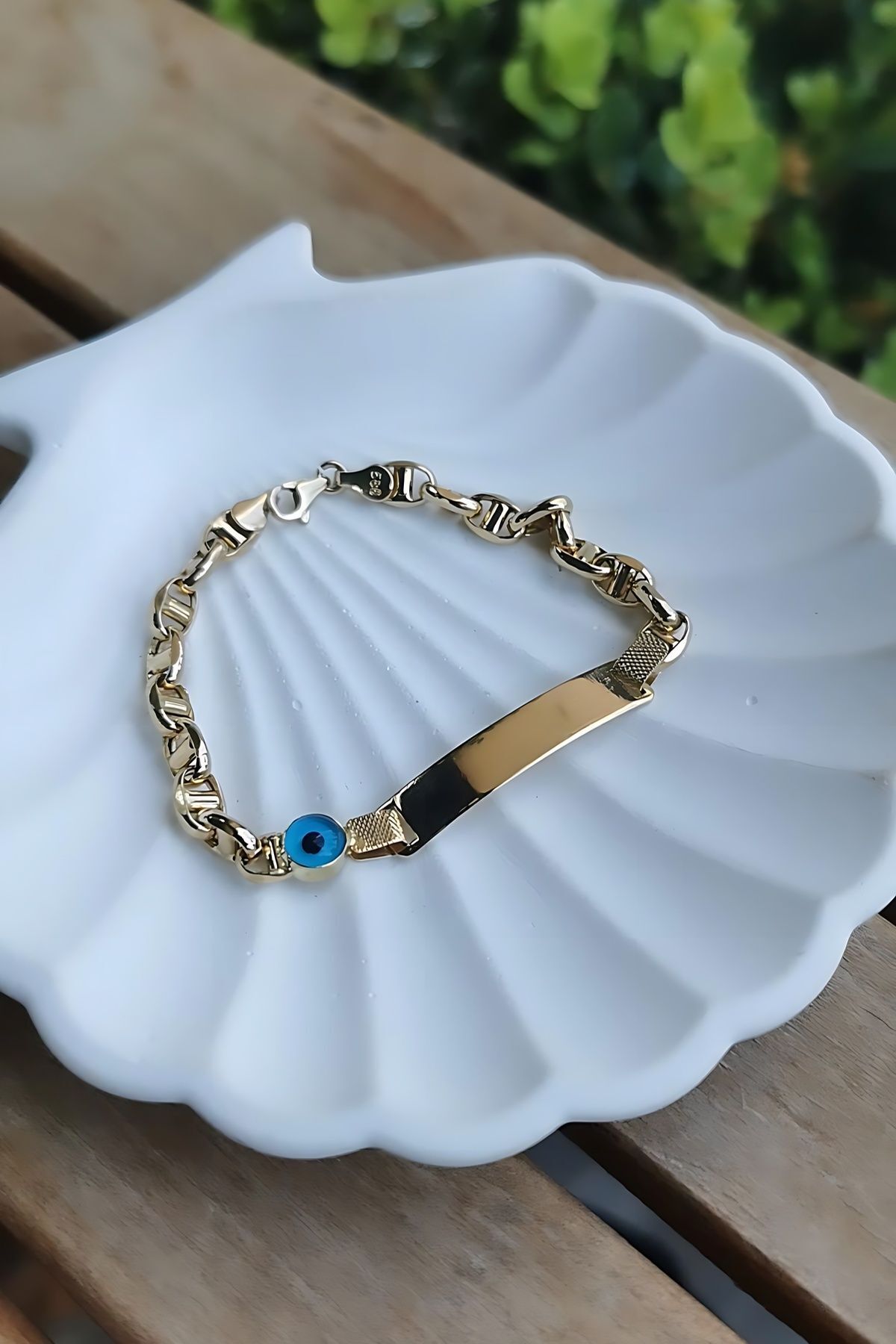 14 AYAR KALIN ZİNCİRLİ NAZAR BONCUKLU ÇOCUK KÜNYE BİLEKLİK