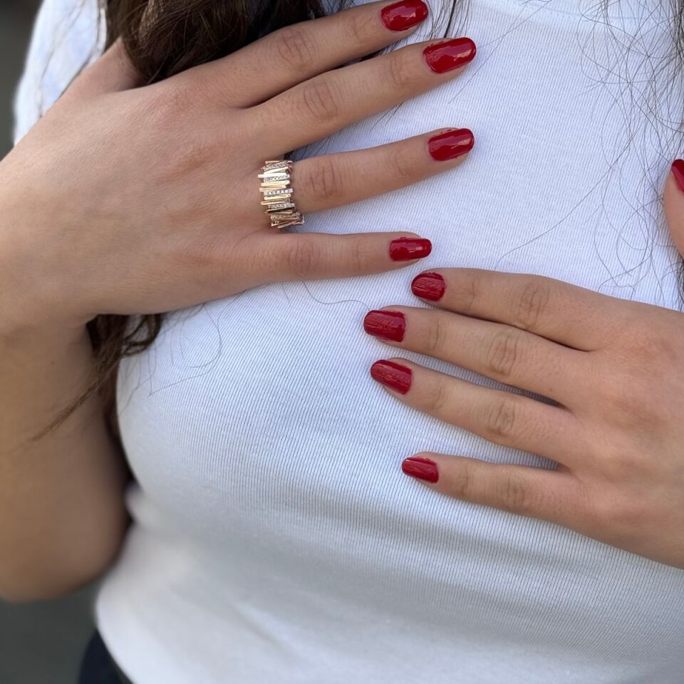 925 AYAR ROSE RENGİ İTALYAN GÜMÜŞ YÜZÜK