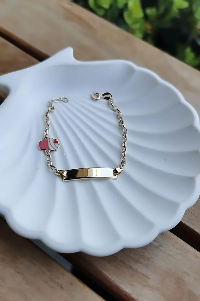 14 AYAR CUPCAKE MİNELİ ÇOCUK KÜNYE BİLEKLİK