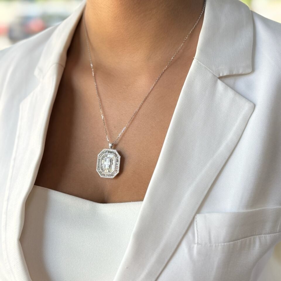 14 AYAR 4,38 CT  F RENGİ PIRLANTA İTALYAN MONTÜR KOLYE