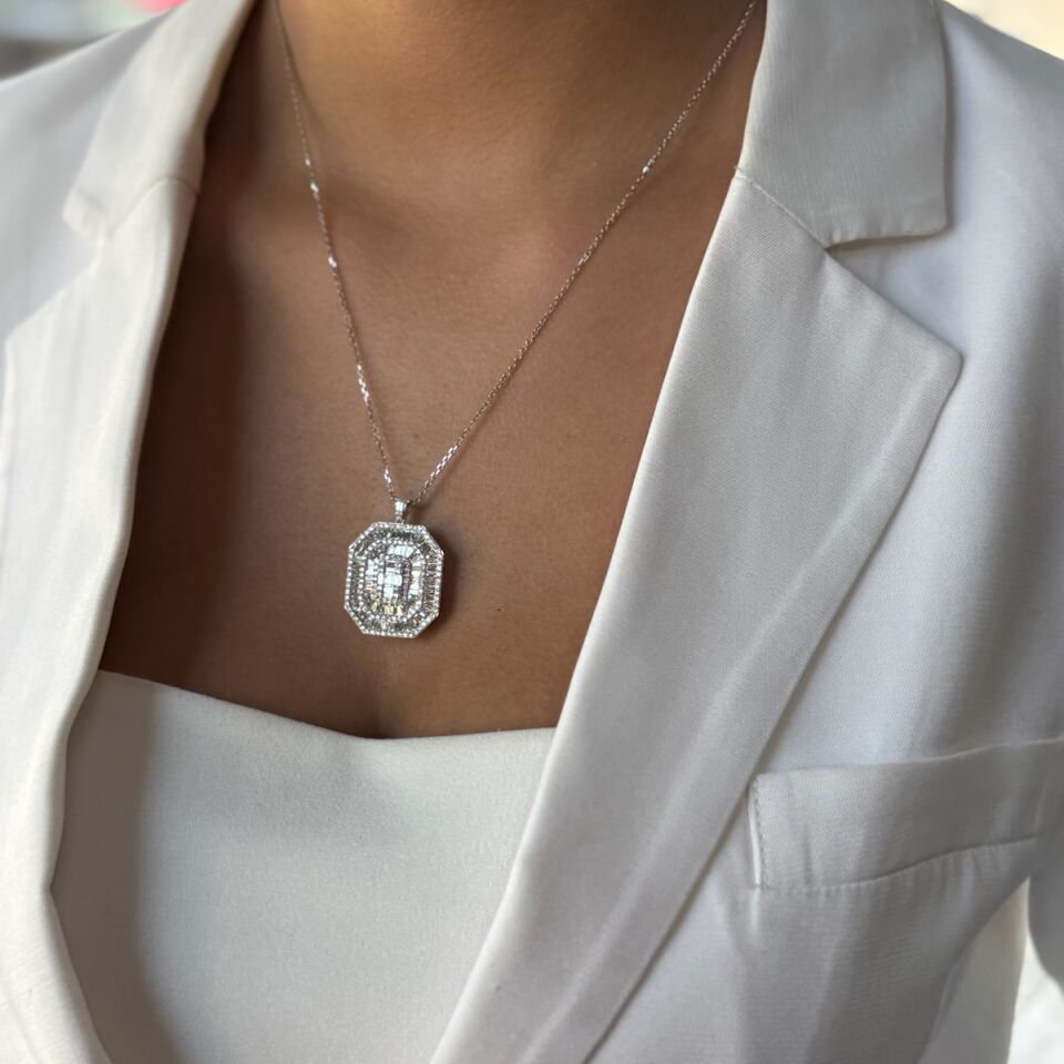 14 AYAR 4,38 CT  F RENGİ PIRLANTA İTALYAN MONTÜR KOLYE
