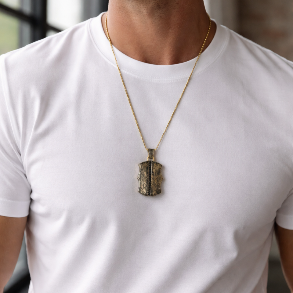 14 AYAR TOPTOP ZİNCİRLİ ÖZEL TASARIM İTALYAN KALKAN KOLYE UÇLU ALTIN ERKEK KOLYE