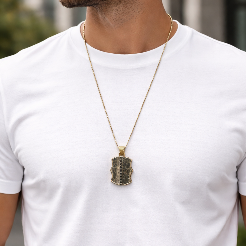 14 AYAR TOPTOP ZİNCİRLİ ÖZEL TASARIM İTALYAN KALKAN KOLYE UÇLU ALTIN ERKEK KOLYE