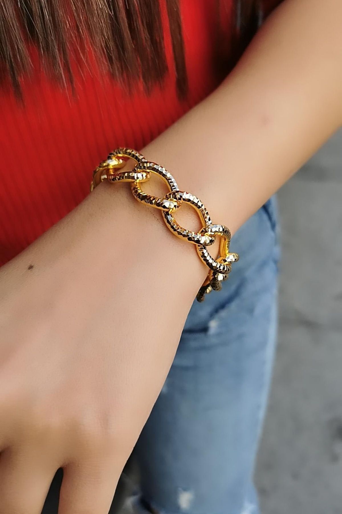 22 Ayar El Yapımı Çift Taraflı Bileklik