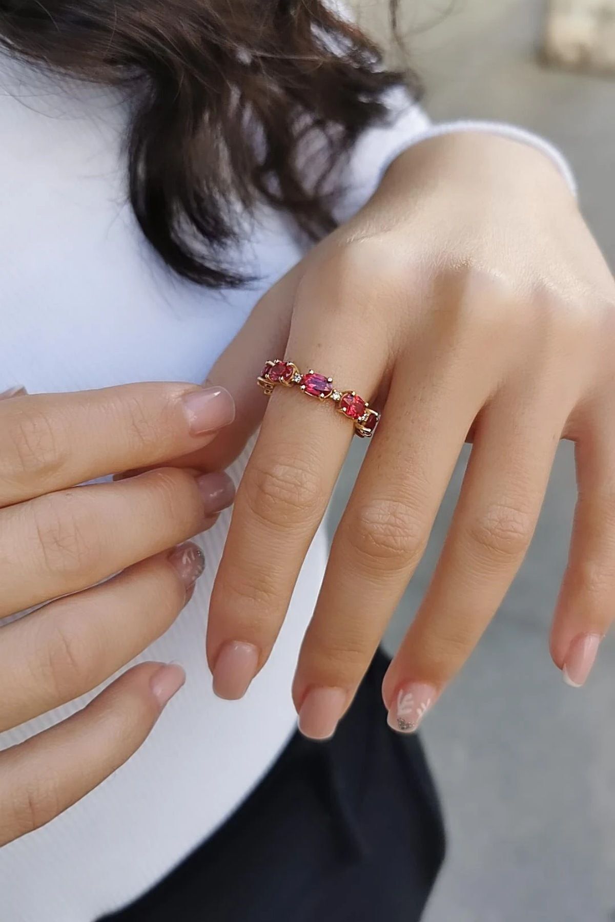 14 AYAR 0,12 CT PIRLANTA TAŞLI 4,31 CT YAKUT TAŞLI TAMTUR ALTIN YÜZÜK