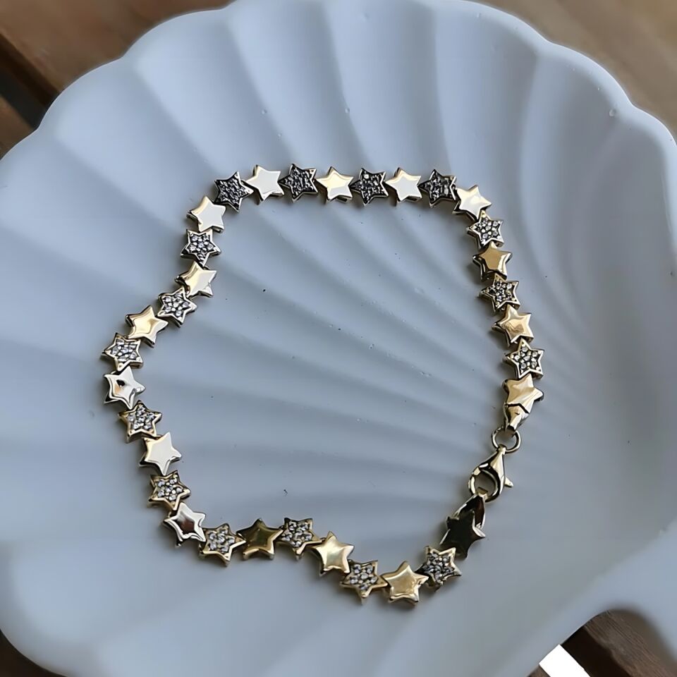 14 AYAR YILDIZ SU YOLU ALTIN BİLEKLİK