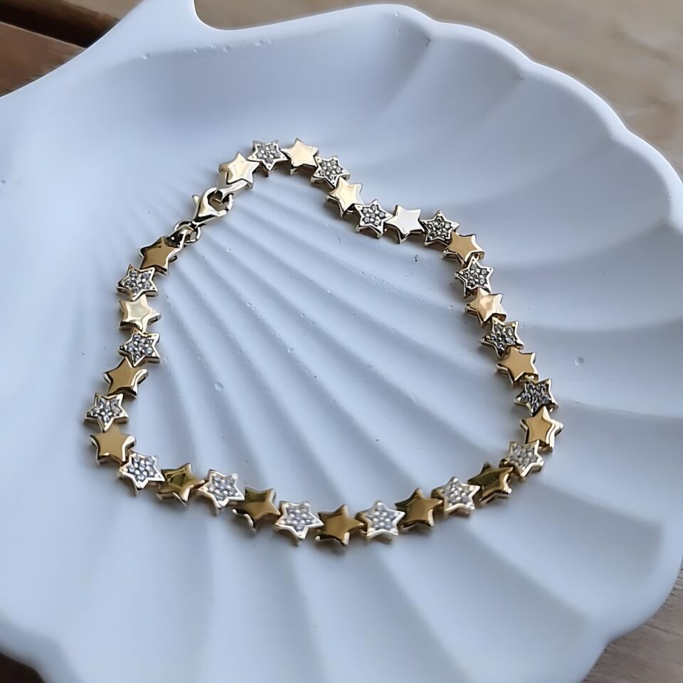 14 AYAR YILDIZ SU YOLU ALTIN BİLEKLİK