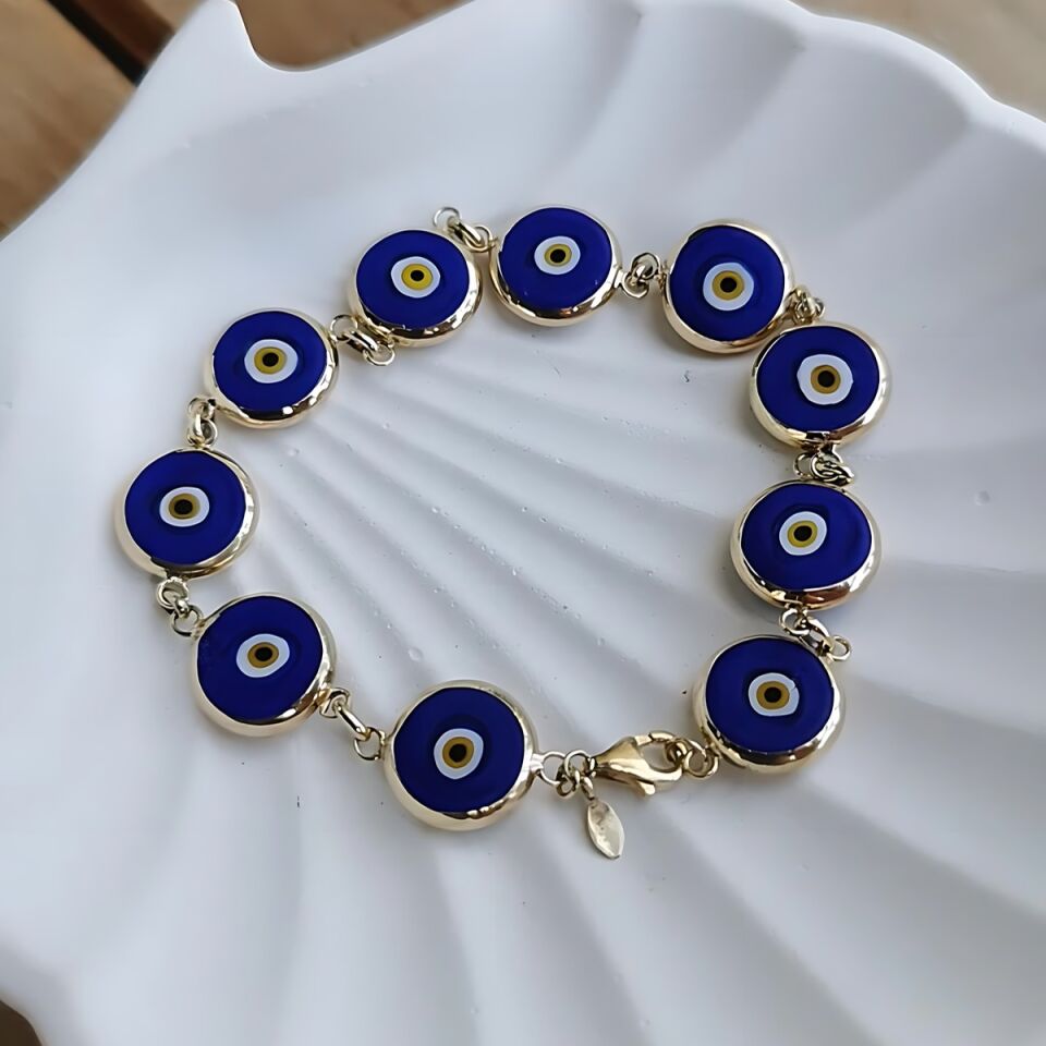 14 AYAR NAZAR BONCUKLU ALTIN BİLEKLİK