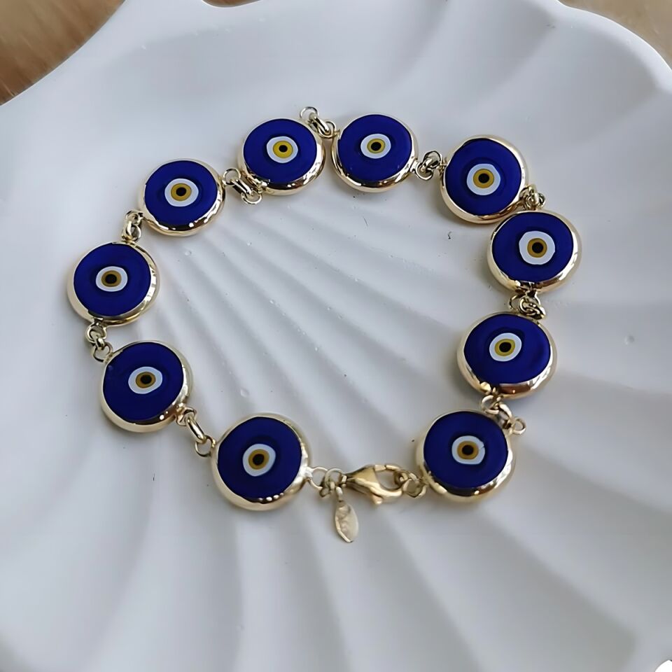 14 AYAR NAZAR BONCUKLU ALTIN BİLEKLİK