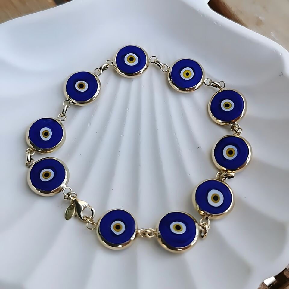 14 AYAR NAZAR BONCUKLU ALTIN BİLEKLİK