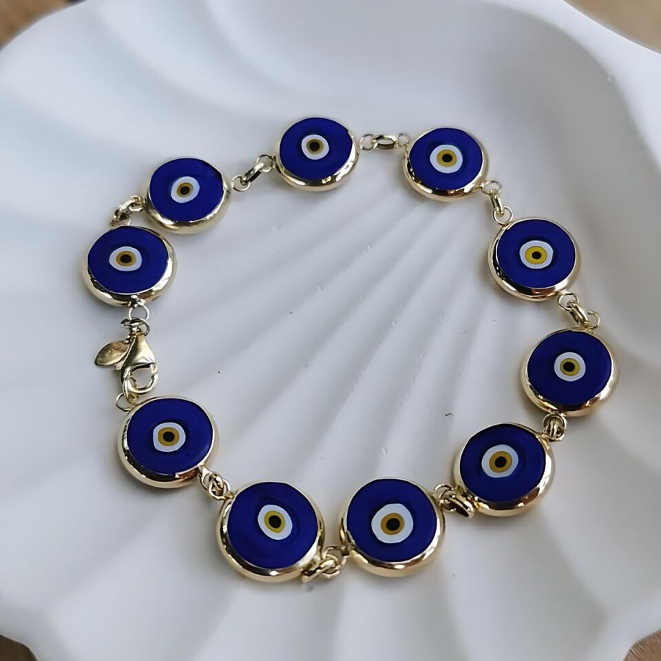 14 AYAR NAZAR BONCUKLU ALTIN BİLEKLİK