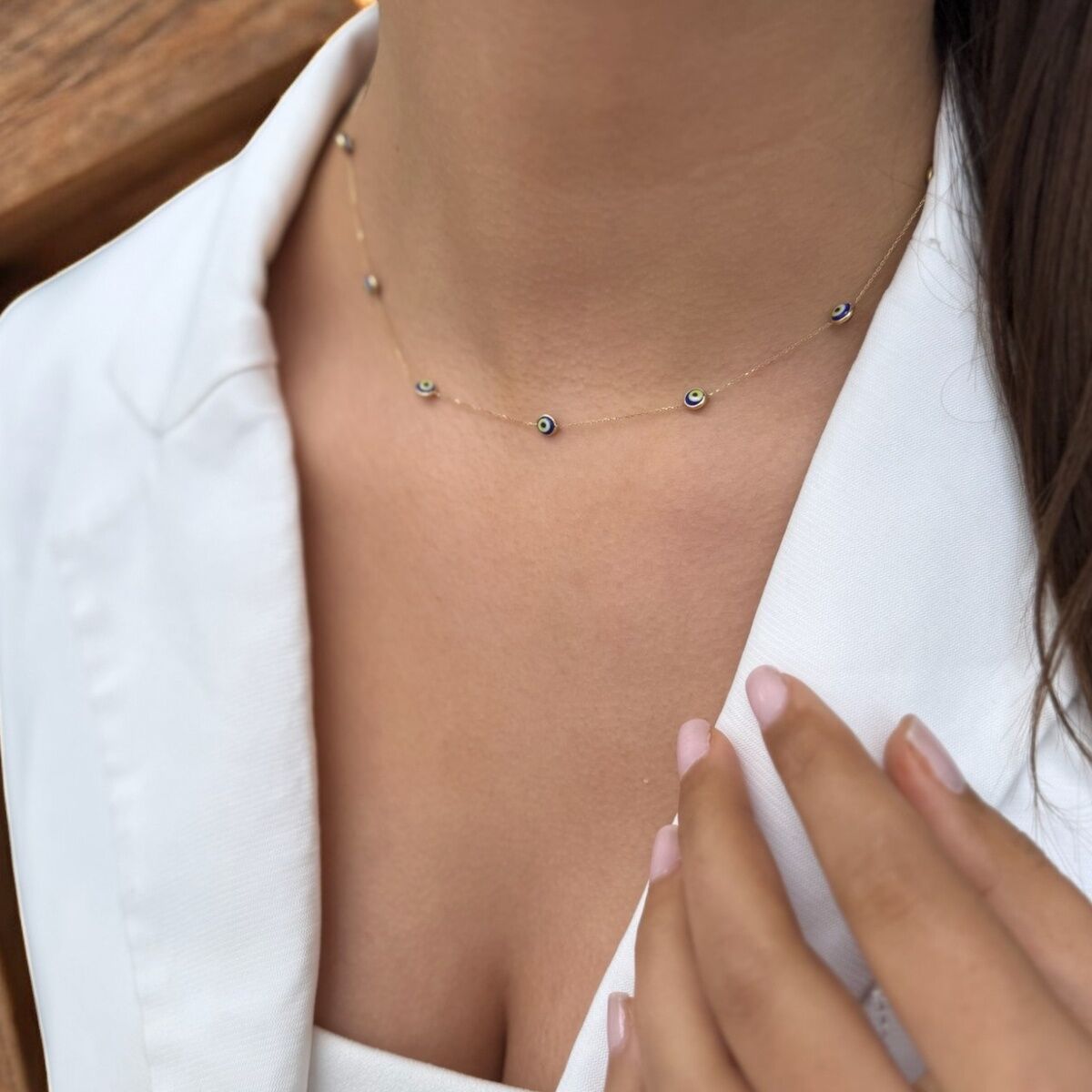 14 Ayar Göz Nazar Kolye