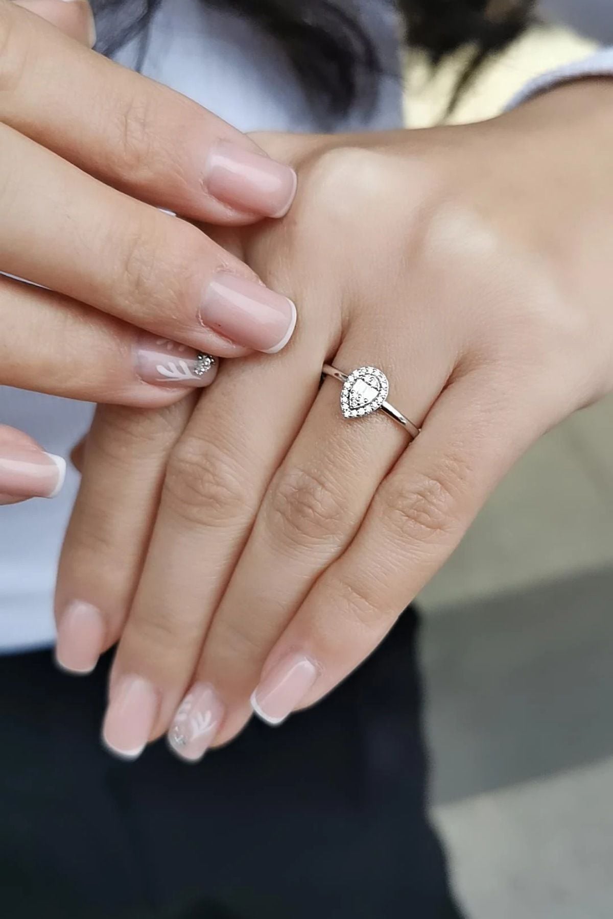 14 AYAR 0,13 CT G BAGET PIRLANTA TAŞLI DAMLA YÜZÜK 14
