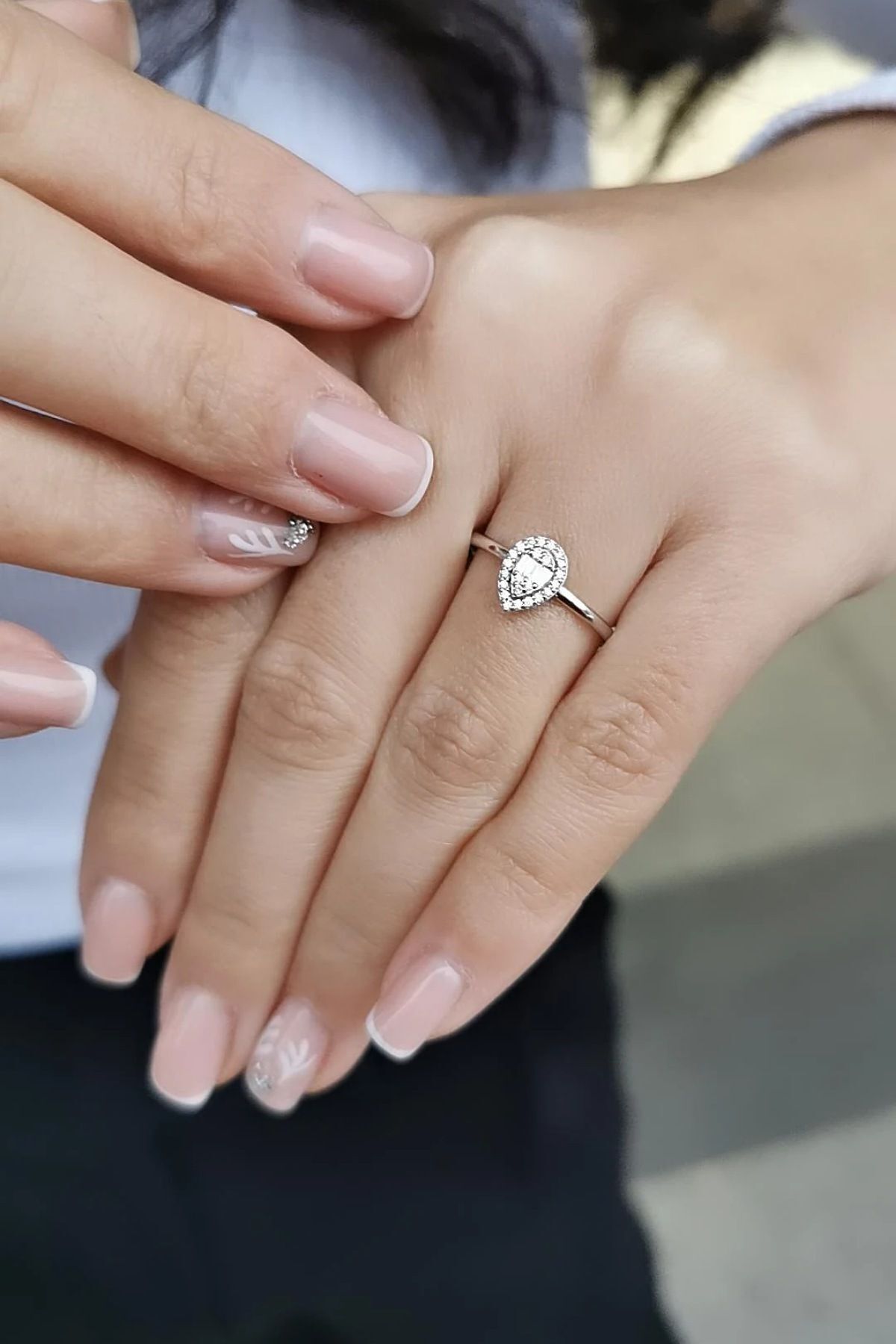 14 AYAR 0,13 CT G BAGET PIRLANTA TAŞLI DAMLA YÜZÜK 13