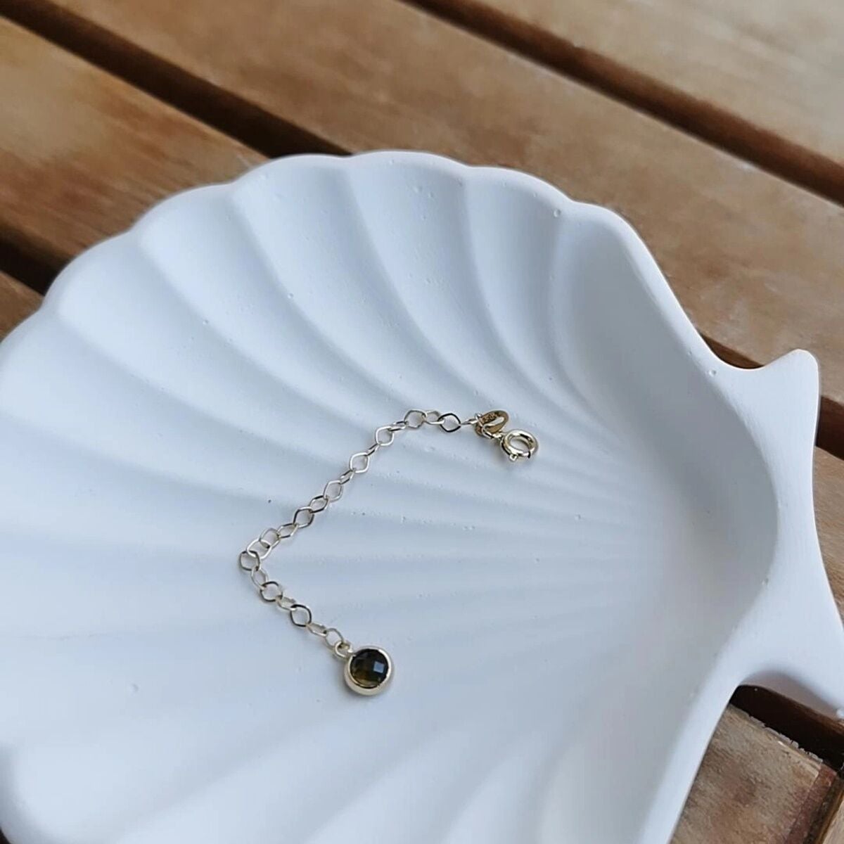 14 AYAR SMOKY AGAT TAŞLI KOLYE UZATMA ZİNCİRİ