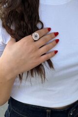 925 AYAR ROSE RENGİ GÖZ YÜZÜK 15