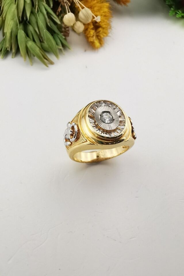 14 Ayar Özel Tasarım Italyan Model Akrep Figürlü Altın Erkek Yüzük 25