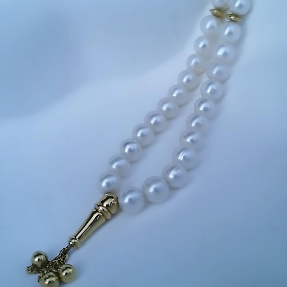 14 AYAR İNCİ TAŞLI  ALTIN TESBİH