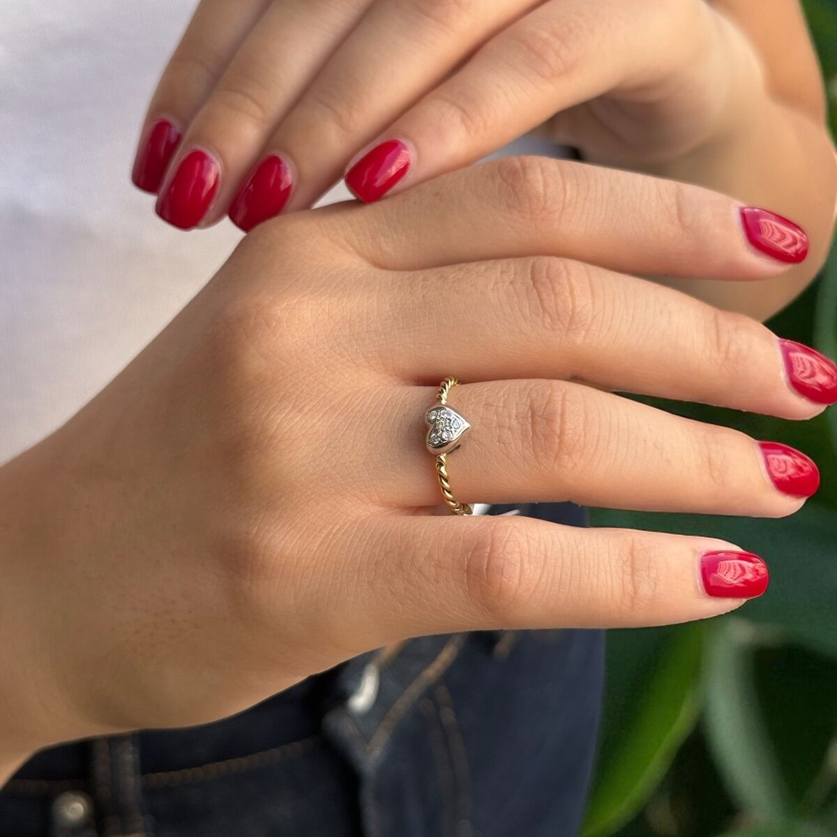 14 AYAR 0,06 CT G PIRLANTA TAŞLI KALP MODEL PIRLANTA YÜZÜK