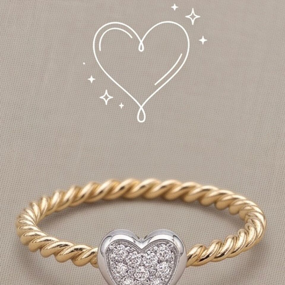 14 AYAR 0,06 CT G PIRLANTA TAŞLI KALP MODEL PIRLANTA YÜZÜK