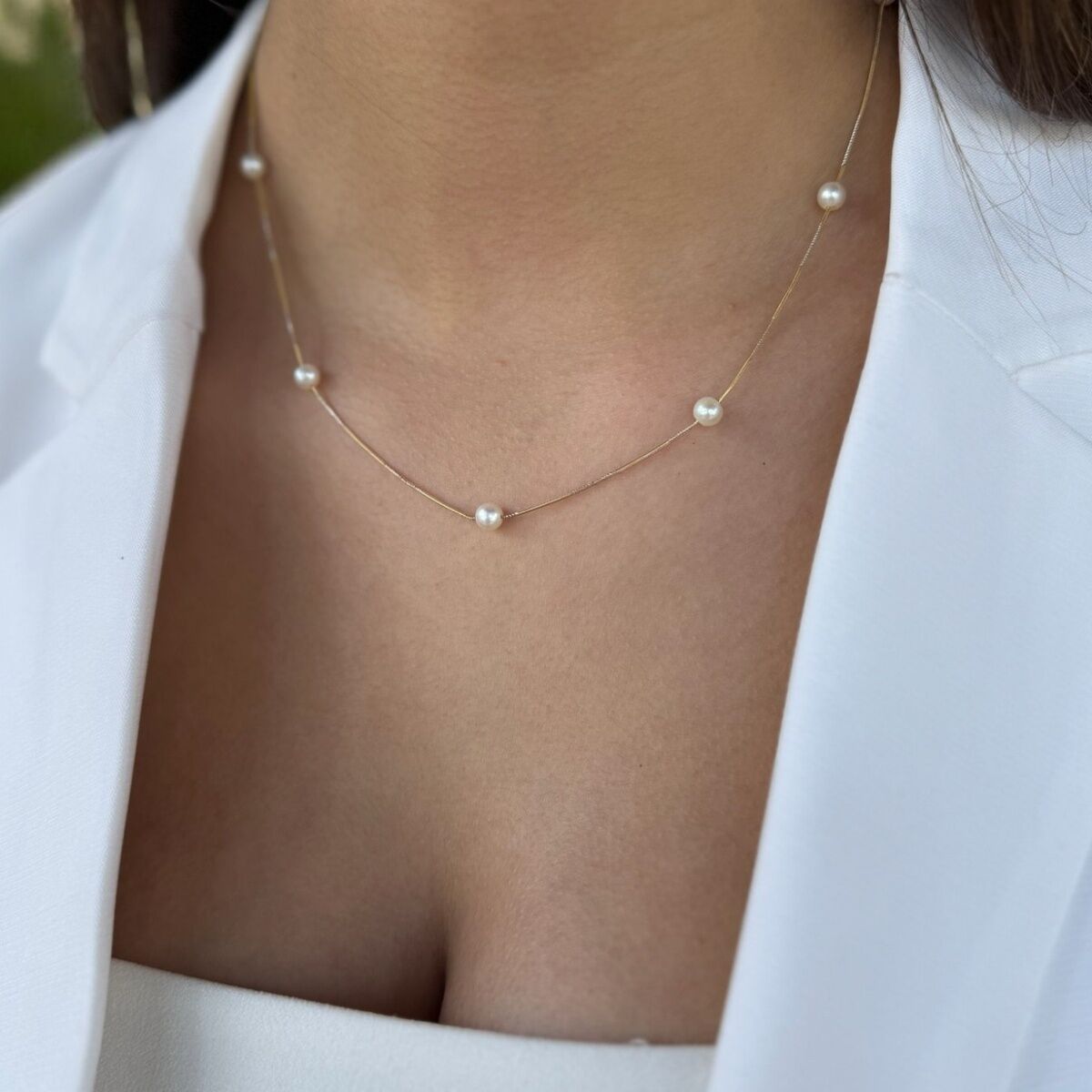 14 AYAR ÖZEL TASARIM İNCİLİ KOLYE