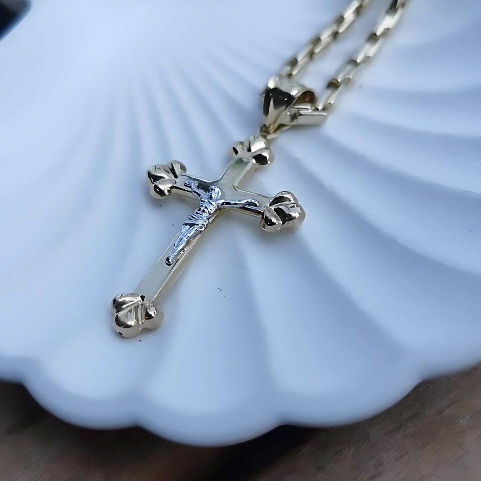 14 AYAR HAÇ FİGÜRLÜ İTALYAN ALTIN KOLYE