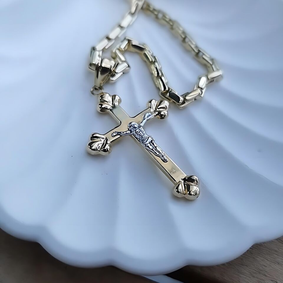 14 AYAR HAÇ FİGÜRLÜ İTALYAN ALTIN KOLYE