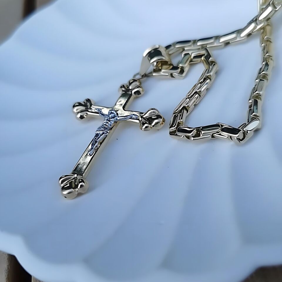 14 AYAR HAÇ FİGÜRLÜ İTALYAN ALTIN KOLYE