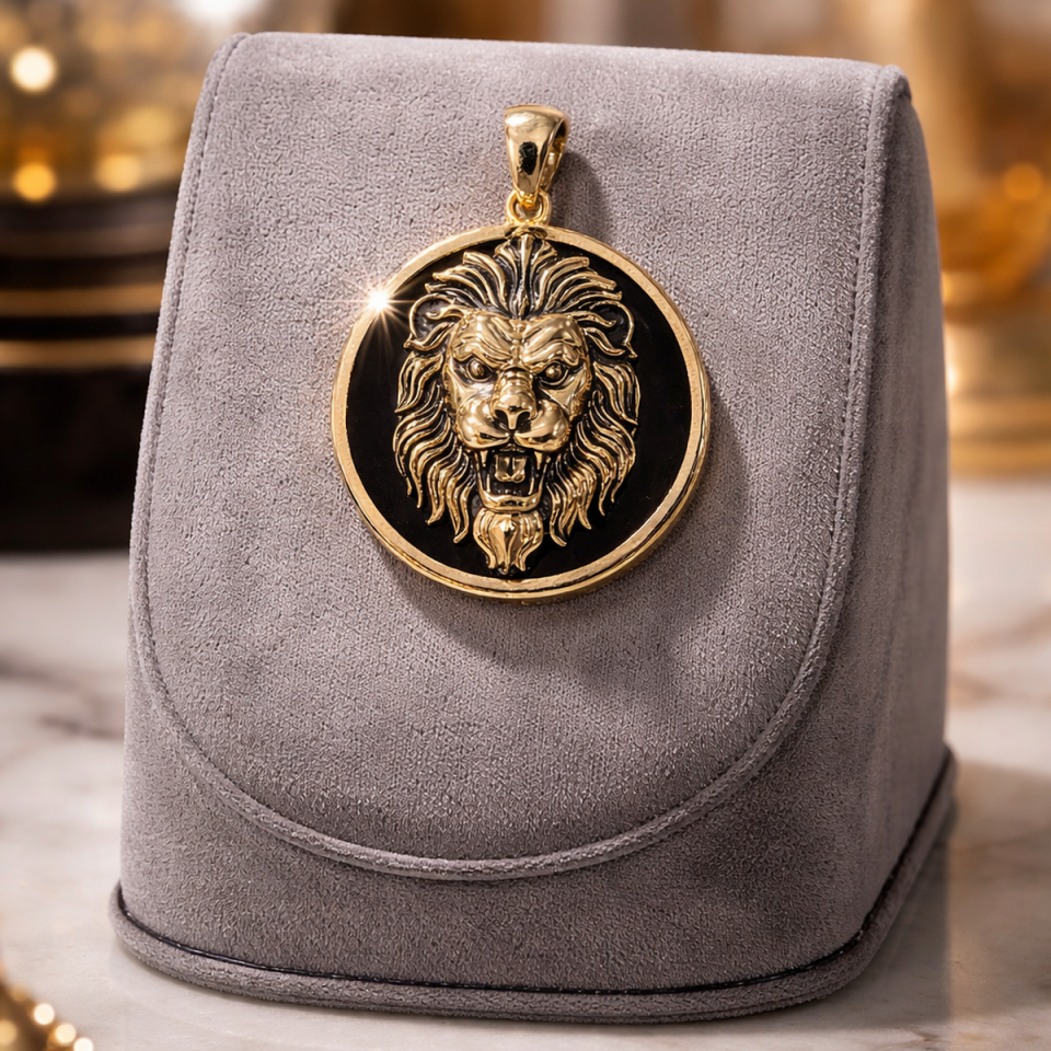 14 AYAR ASLAN FİGÜRLÜ İTALYAN ALTIN KOLYE UCU