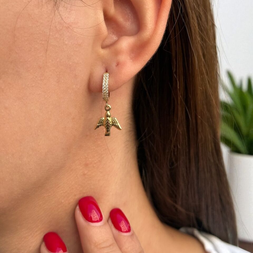 14 AYAR ANKAKUŞU SALLANTILI HALKA KÜPE