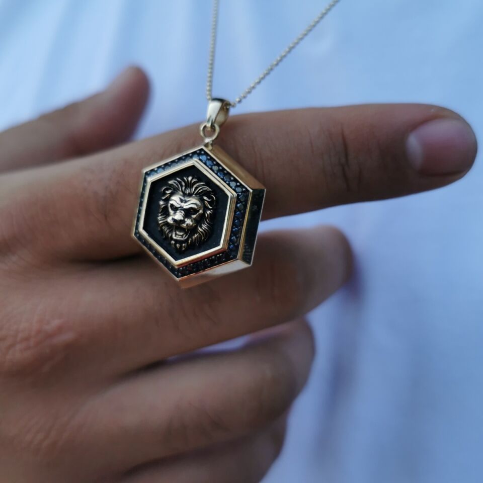 14 AYAR ÖZEL TASARIM İTALYAN TOPTOP ZİNCİRLİ ASLAN FİGÜRÜ KOLYE UÇLU ALTIN KOLYE