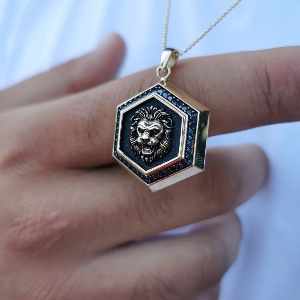 14 AYAR ÖZEL TASARIM İTALYAN TOPTOP ZİNCİRLİ ASLAN FİGÜRÜ KOLYE UÇLU ALTIN KOLYE