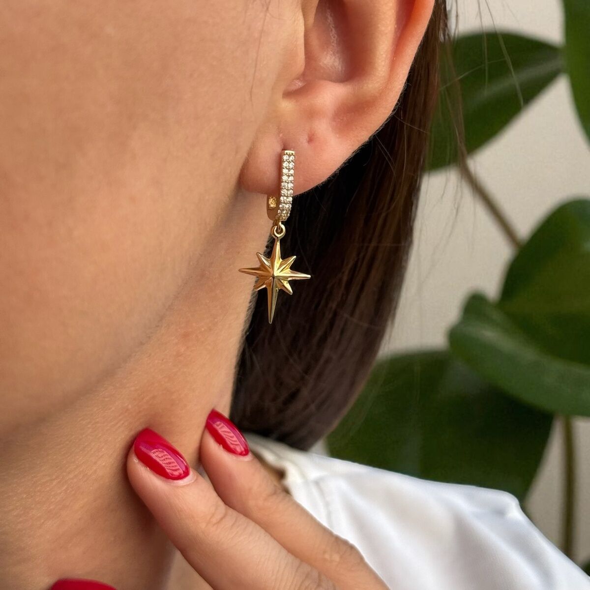 14 AYAR KUTUPYILDIZI SALLANTILI KÜPE