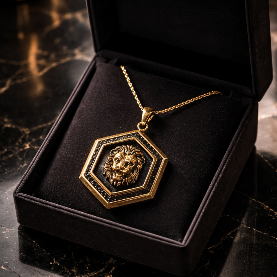 14 AYAR ÖZEL TASARIM İTALYAN TOPTOP ZİNCİRLİ ASLAN FİGÜRÜ KOLYE UÇLU ALTIN KOLYE