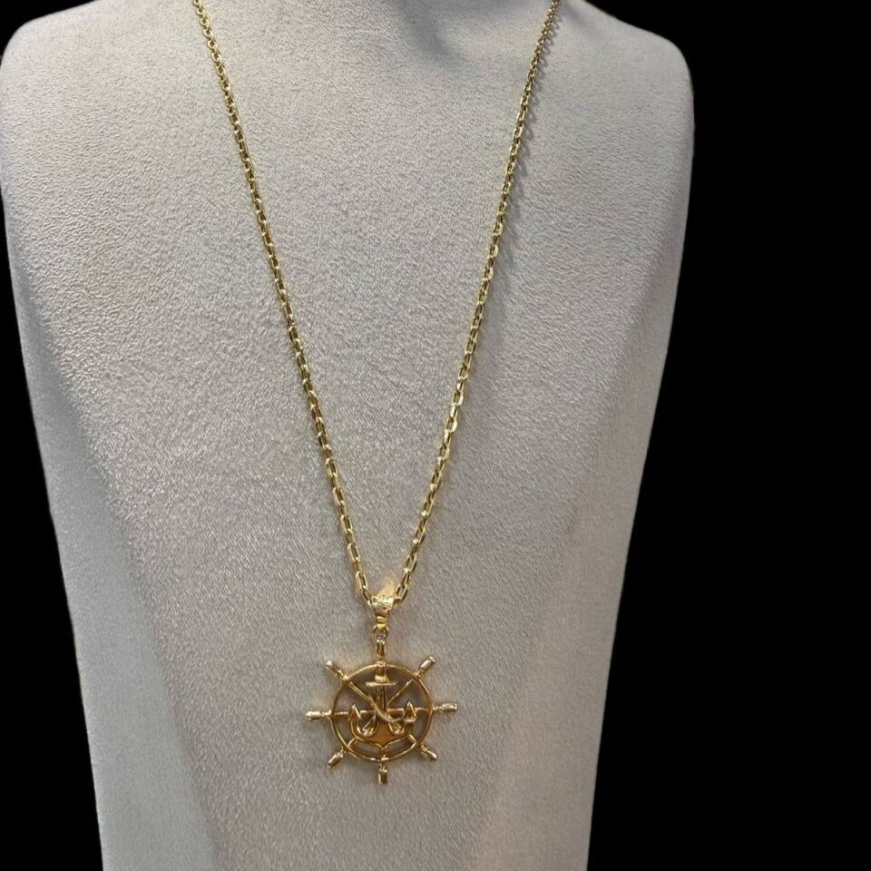 14 AYAR ÖZEL TASARIM ÇAPA DÜMEN KOLYE UÇLU ALTIN KOLYE