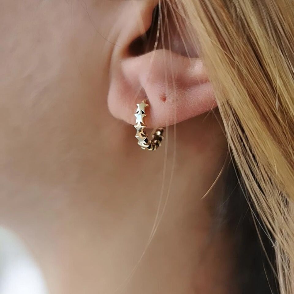 14 AYAR YILDIZ HALKA KÜPE