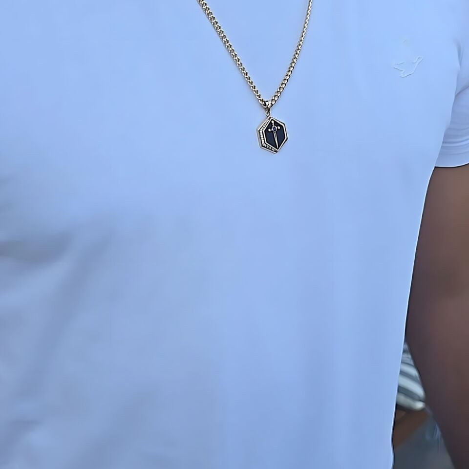 14 AYAR ÖZEL TASARIM KILIÇ TASARIM KOLYE UÇLU ALTIN KOLYE