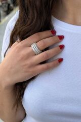 925 AYAR PIRLANTA GÖRÜNÜMLÜ İTALYAN GÜMÜŞ YÜZÜK 17